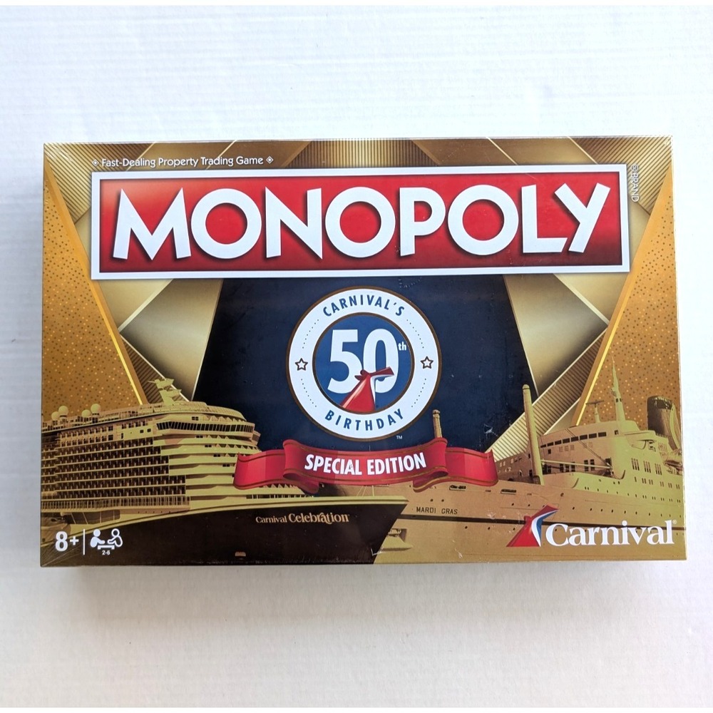 Monopoly Carnival Cruise 50th Birthday Special Edition 2022 Hasbro Board Game